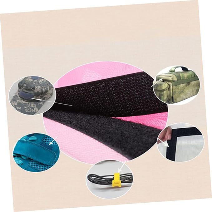 Lurrose 2cm x 5m Sticky Strips Hook Loop Adhesive Tape Durable Woven Nylon Fastener Double-Sided Adhesive for Electronics Construction