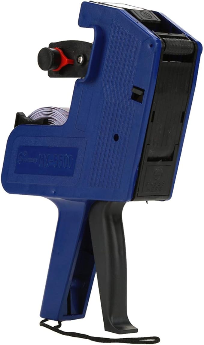 Labeler Printer, Three Colors MX-5500 Label Maker Tape 8 Digits Price Tag Gun Retail Tool Include Labels & Ink Refill(blue)