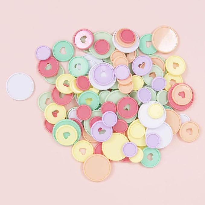 Craftelier - Plastic Glitter Disc S-Rings for Scrapbooking Binding for Planners, Agendas, Notebooks or Albums | Pack of 9 pcs. 25 mm Diameter - Turquoise Colour