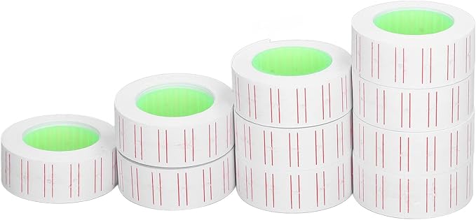 30 Rolls 15000Pcs Labels Price Stickers, Single Row Tag Paper White Pricemarker Machine Sticker for M5500, MX5500, AK813, HG979, 21x12mm