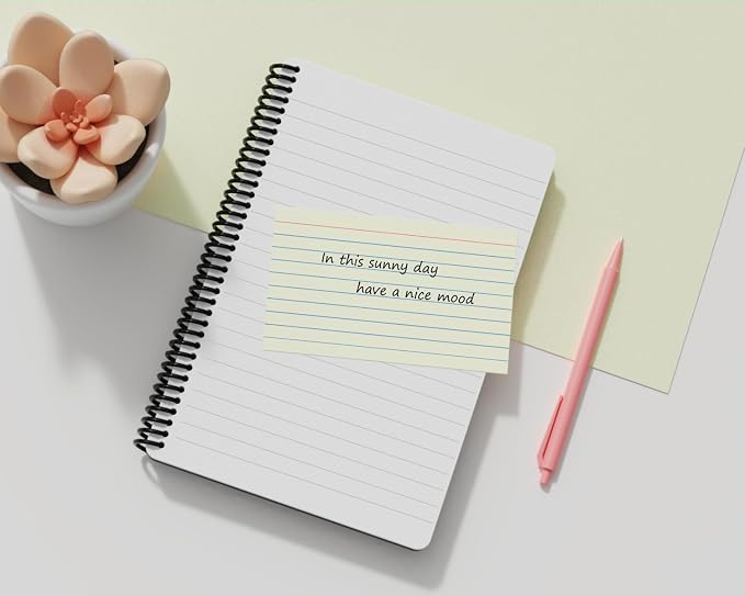YIZUUN Cream Index Cards 3x5, 200 Pack, Ruled Index Cards, Flash Cards for Studying, Heavy Note Cards for Office, Home and School, 4 Packs of 50