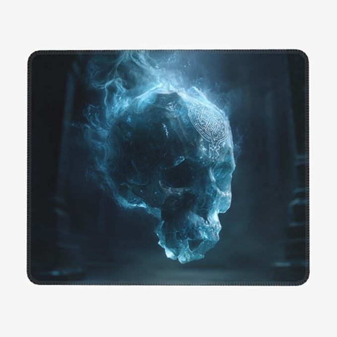 Voltique Mouse Pad Small Desk Mat, Personalized Skull Computer Mousepad with Stitched Edges Non-Slip, Keyboard Mouse Pad for Desktop Office Desk Accessories