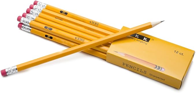 SKKSTATIONERY Pre-sharpened pencils, Pencils Sharpened with eraser top, #2 HB pencil, Back to school, 144/box (Box of 2)