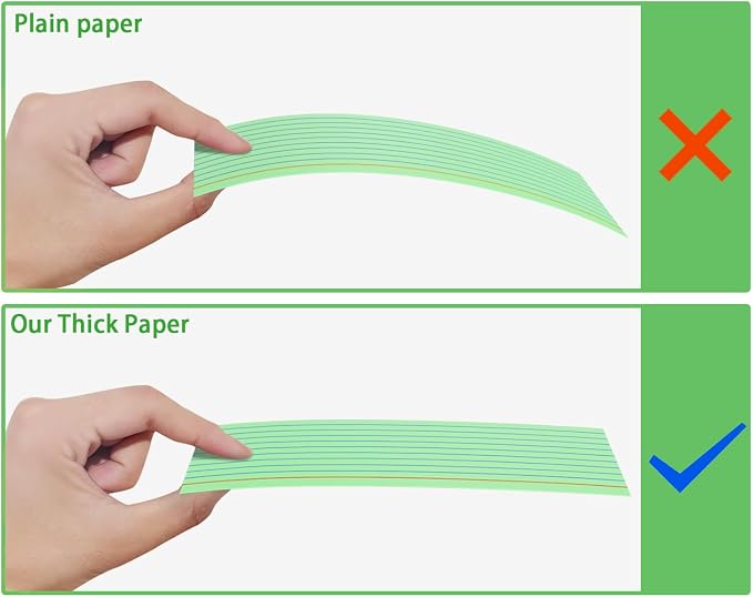 Green Index Cards 3x5, 200 Pack, Ruled Index Cards, Flash Cards for Studying, Heavy Note Cards for Office, Home and School, 4 Packs of 50