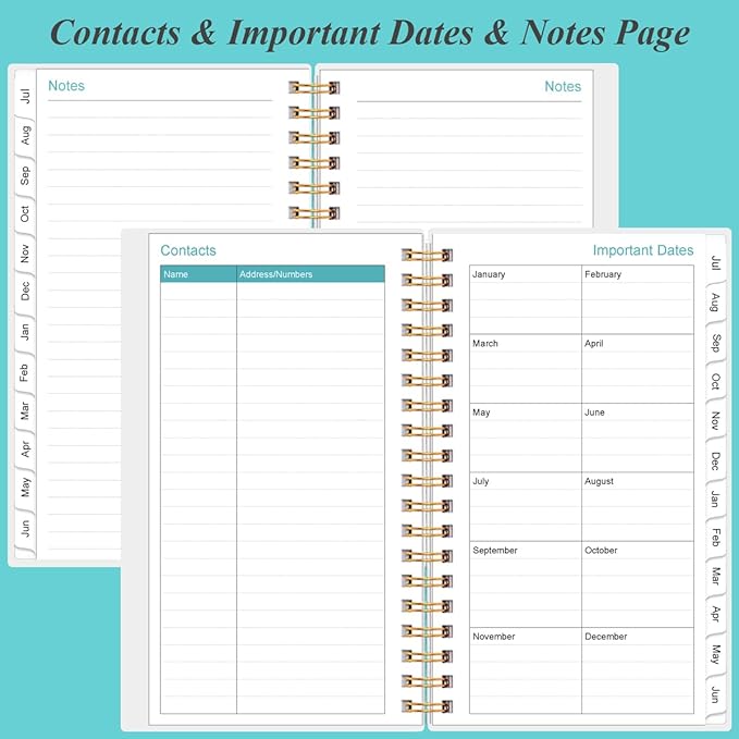 2025-2026 Pocket Planner/Calendar - 2025-2026 Weekly & Monthly Planner from July 2025 to June 2026, 12 Months Tabs, 3.75" x 6.75", Blue Ocean