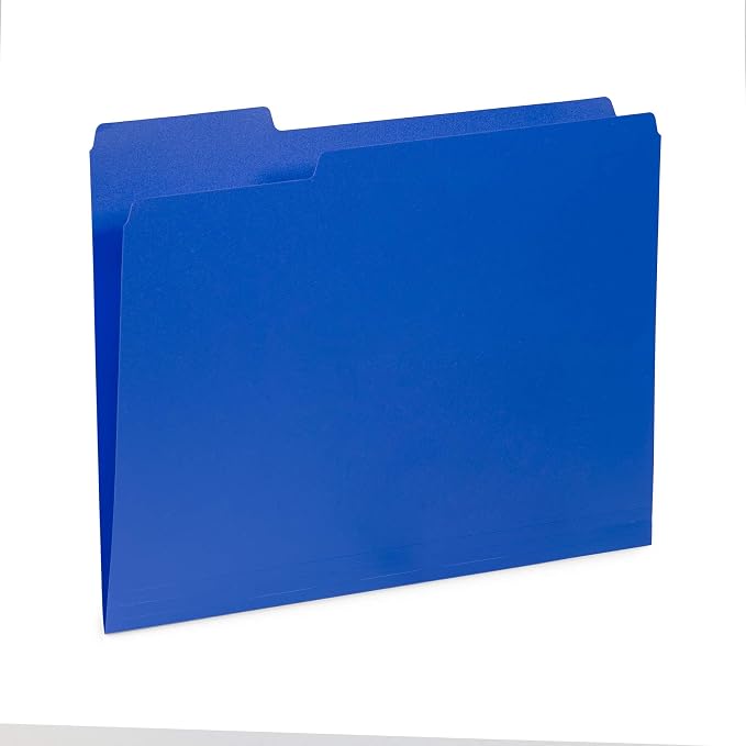 Blue Summit Supplies Plastic File Folders, 1/3 Cut Tab, Heavy Duty Multi Colored Poly Folders, Letter Size, 30 Pack