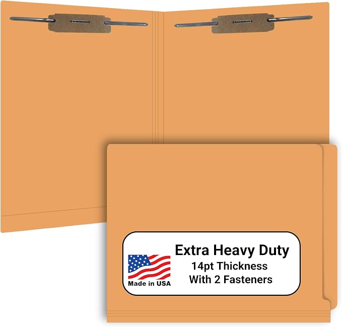 Goldenrod File Folders, Doctor Stuff, Letter Size Reinforced End Tab Folder with 2" Bonded Fastener on Inside Front and Back, 14 pt Stock, Carton of 250