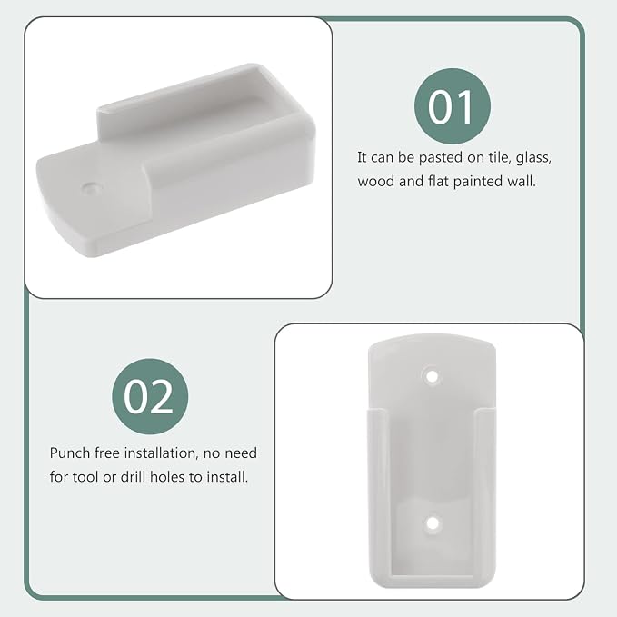 White Remote Control Holder Wall Mounted Remote Control Storage Box Wall Mount Remote Control Organizer Self Adhesive Remote Control Holder for for Home Office School Supply Storage