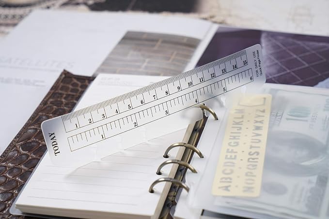 Moterm 2 PCs Page Lifter(Transparent Separator), 1 Bookmark Ruler, 1 PVC Storage Card Holder and 1 Zipper Bag for Personal Planner
