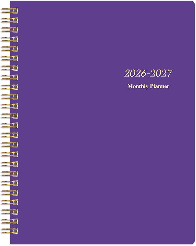 Monthly Planner 2026-2027, Jan 2026 - Dec 2027, 2 Year Calendar 2026-2027 Monthly Planner, 7.5" x 10", 24 month Calendar With Goals To Do List, Habit Tracker Suitable for Schools & Offices & Home, Purple