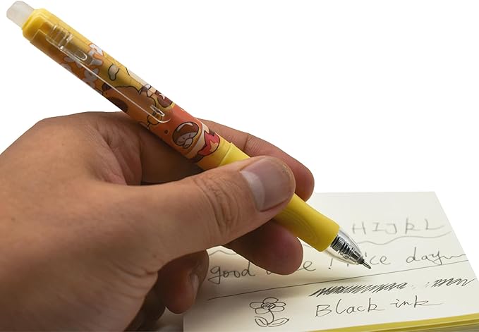 12 PCS Novelty Capybara Pens Click Erasable Gel Pen Animal Stationery Writing With Black Ink for Office Journaling Christmas