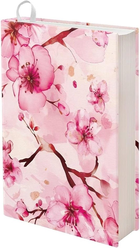 Dreaweet Pink Cherry Blossoms Book Cover Stretchable Book Covers Jumbo Books Covers Sox Protector Hardcover Textbooks Sleeve Schoolbook Case for Women Teen Girls