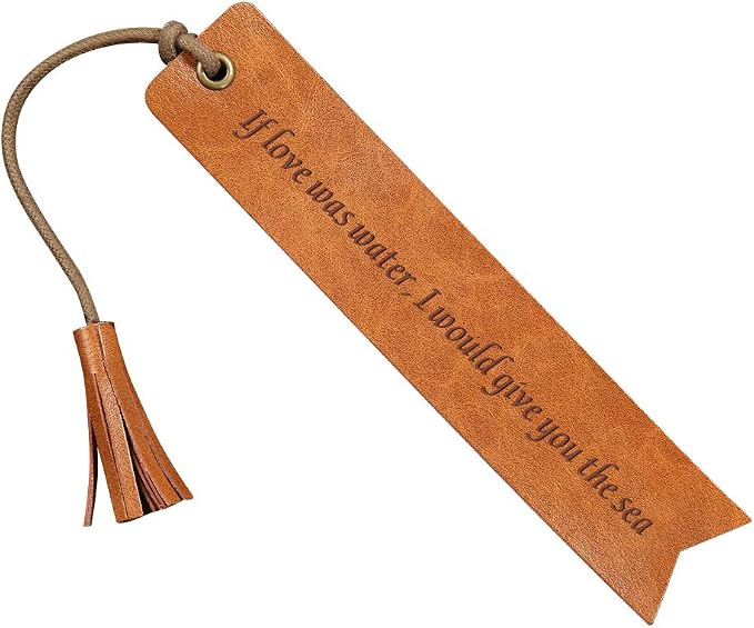 If Love was Water, I Would Give You the Sea Leather Bookmark Wedding Favor Bookmark Wedding Reader (if Love was Water)