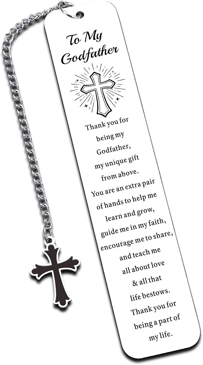 Fathers Day Godfather Gifts for Men Christian Bookmark for Men Birthday Retirement Confirmation First Communion Baptism Gifts for Adults Godfather Gift from Godson Goddaughter Bible Accessories