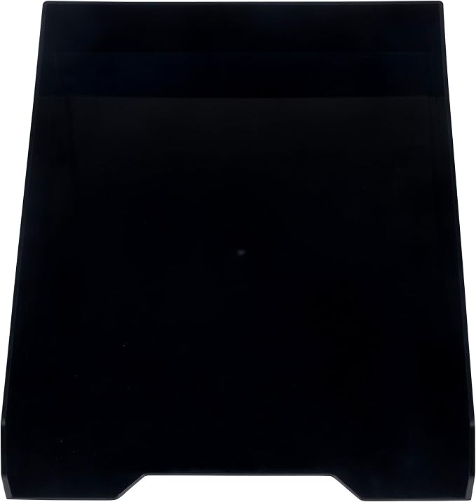 JAM PAPER Stackable Paper Trays - Black - Desktop Document, Letter, & File Organizer Tray - 2/Pack