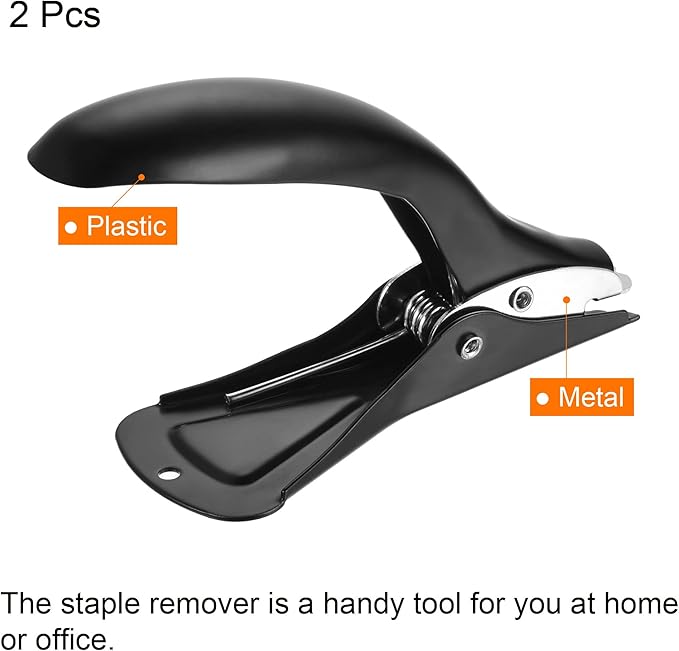 MECCANIXITY Staple Remover Tools, Heavy Staplers Puller for Office Home Business, Black Pack of 2