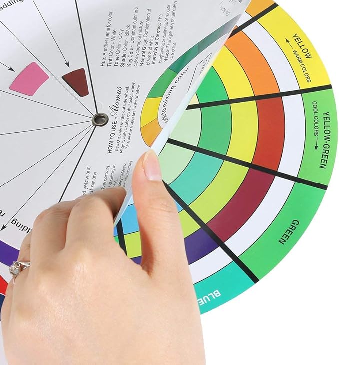 Chromatic Circle Of Colors - Color Wheel, Pocket on Color Mixing, Color Wheel Paper Card Supplies, 23.5cm Art Class Teaching Tool