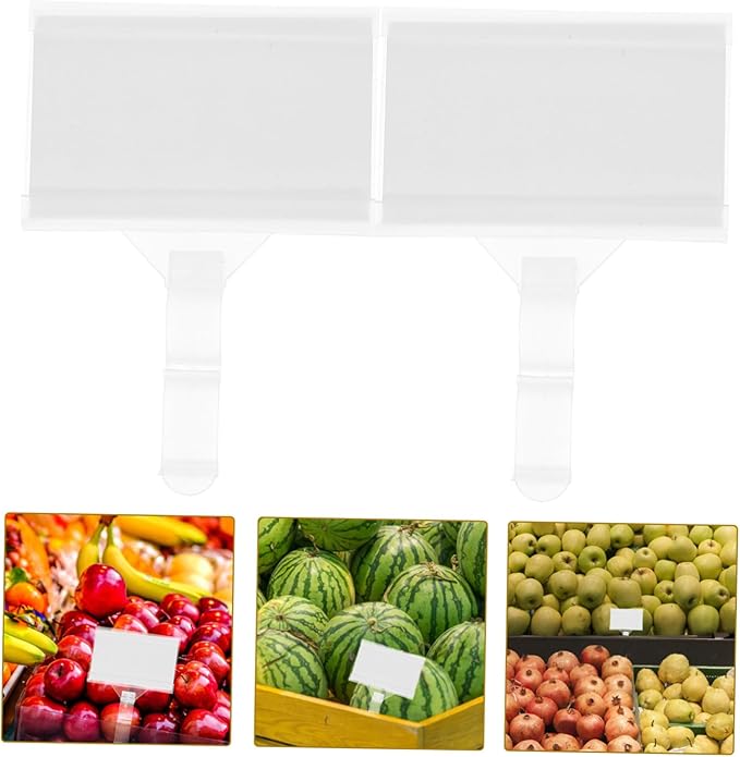 60pcs Shelf Tag Holders Price Labels for Supermarket Plastic Rack Card Holders Retail Display and Organization