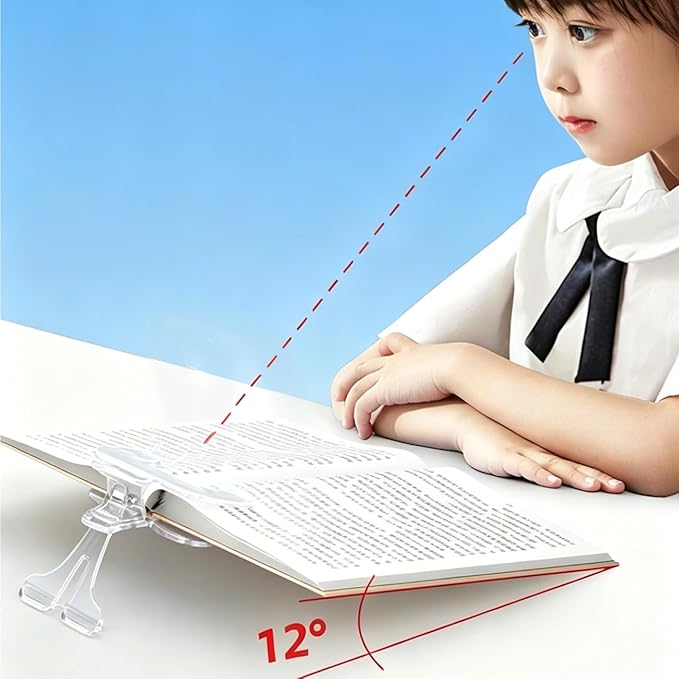 Book Page Holder Clip for Reading with Stand, Transparent Page Holder Clips for Fixing Music Book, Office Home School Accessories Supplies (Transparent)