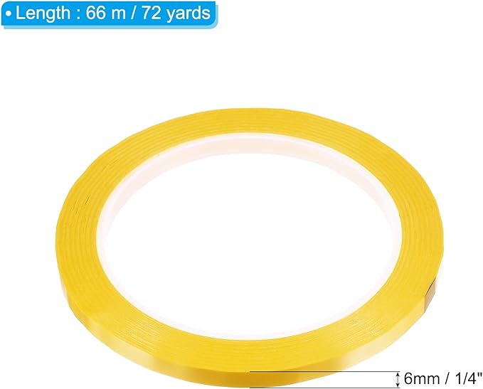 PATIKIL 1/4" Whiteboard Tape, 6 Pack Thin Dry Erase Tape for Graphic Chart Marking DIY Art, Dark Yellow
