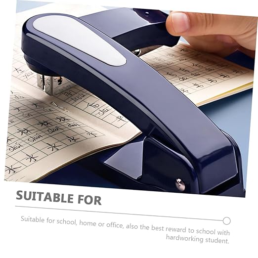SEWACC Multi-Function Rotary Desk Stapler 360° Rotating Office Binding Stapler for Home and School Use Portable with One-Hole Puncher Black