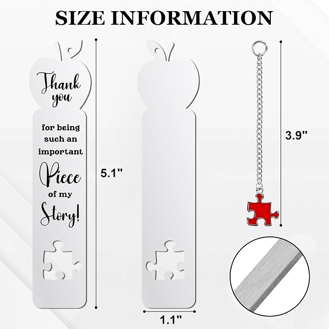 3 Pcs Teacher Appreciation Bookmark, Thank You Teacher Gift Bookmark for Women Men, Teacher Appreciation Gifts Metal Bookmarks for Christmas Day, Unique Bookmarks for Teacher’s Day