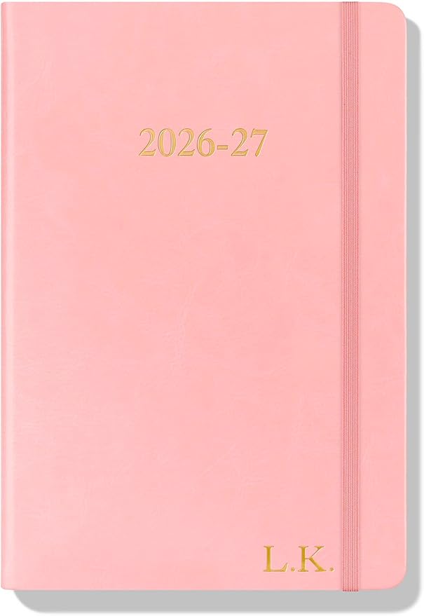 Wykeham's Executive 2026-27 Daily Journal Planner – Mid-Year Academic Diary (Personalized Rose, 8.5"×5.5")
