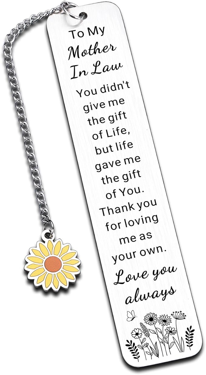 Mother in Law Gifts Bookmark Mother's Day Gifts for Mother in Law Mother-in-Law Birthday Gift from Daughter in Law Mothers Day Anniversary Wedding Gift for Mothers of The Bride Groom Stocking Stuffers