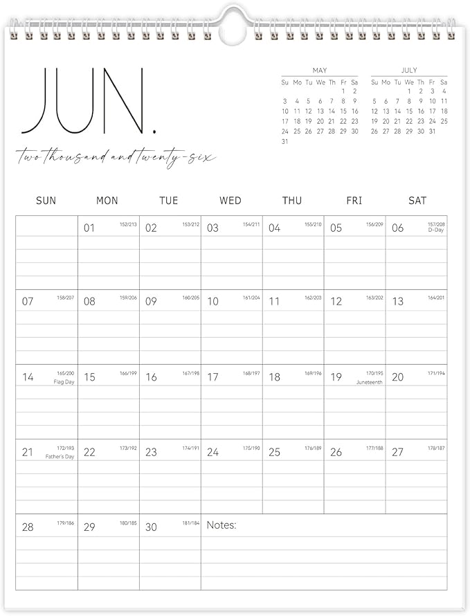 Guasslee Wall Calendar 2026-2027, Vertical Calendar Wall 2026, Jun. 2026-Dec. 2027, 19-Month Paper Calendar Spiral Bound, Monthly Planner Wall for Office School Home Easy Organizing, 14” X 11”