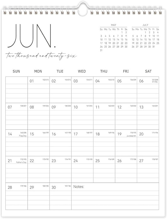 Guasslee Wall Calendar 2026-2027, Vertical Calendar Wall 2026, Jun. 2026-Dec. 2027, 19-Month Paper Calendar Spiral Bound, Monthly Planner Wall for Office School Home Easy Organizing, 14” X 11”