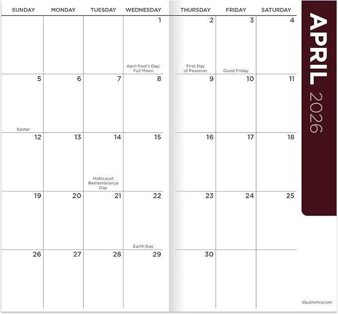 TF Publishing 2026-2027 Tie Dye Small Monthly Pocket Planner with 2 Page Large Calendar Grid and Lined Notes Section - 2 Year Pocket Calendar 2026-2027 Perfect for Purse - 3.5in x 6.5in