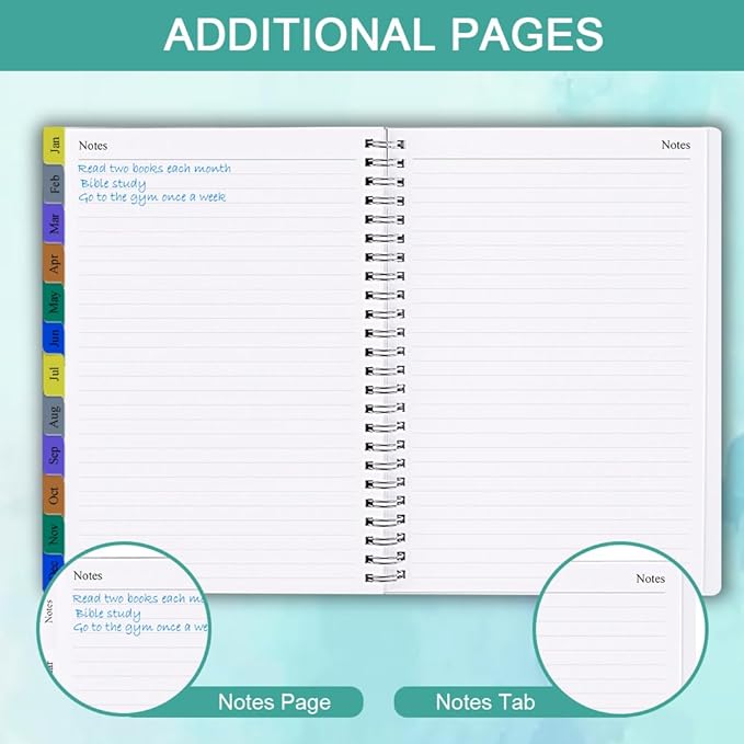 2026 Weekly & Monthly Planner - January 2026 to December 2026, 2026 Planner & Organizer Notebook to Track Goals, Medium 6.5" x 8.5", Teal