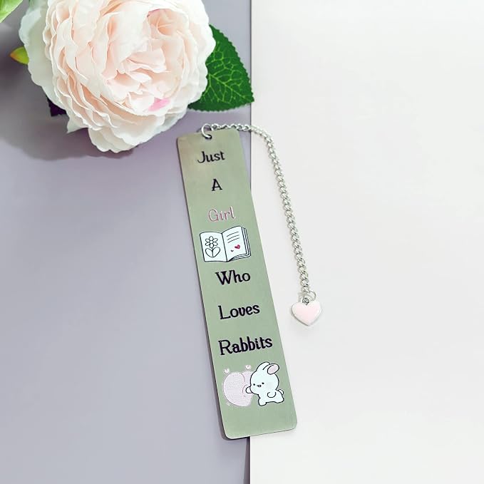 Rabbit Bookmarks Cute Bestie Women Teens Distance Accompany Just a Girl who Loves Rabbits Daughter Sister Niece Friend Accessory Personalised Birthday Wife Valentines Day Rabbit Lover Christmas Gifts