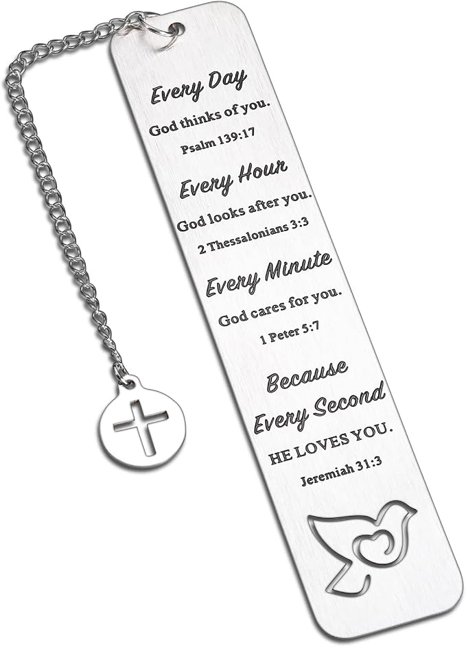 Christian Gifts for Women Inspirational Bible Verse Bookmark for Book Lovers Christmas Gifts for Mom Reading Kids Friends Boys Religious Gifts Pastor Appreciation Gifts Spiritual Easter Basket Stuffer