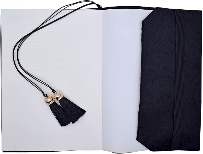 BLBMH 6.5x9.5 Bible Cover Fixed Non-Stretch Fabric Book Protector with Bookmark | Handmade Washable Sleeve for Hardcover/Paperback | Gift for Women - Black