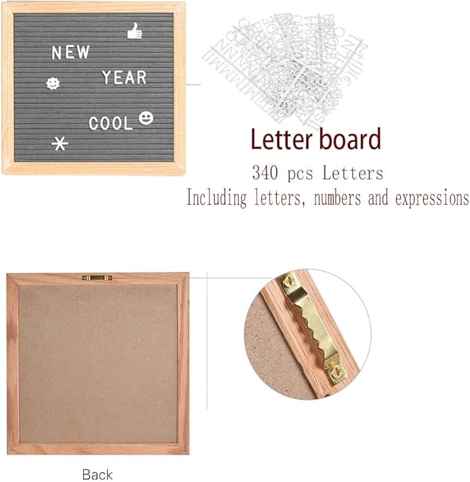 Felt Letter Message Board 340 Letters,Letter Board Sign with Stand, 10X10 Inch for Baby & Pregnancy Announcement Sign,for Party Home Decor