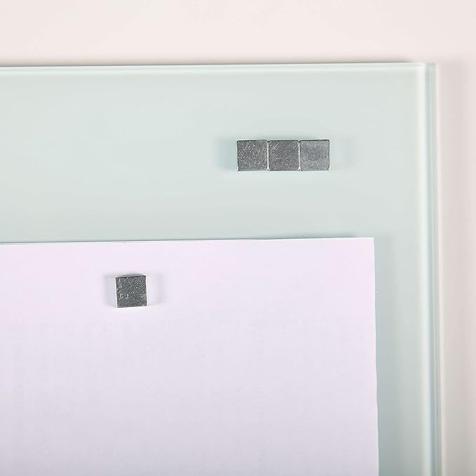M&T Displays Wall Mounting Tempered Glass Dry Erase Write On Board Set Clear with Whiteboard Marker 4 Magnetic Pins for Office School Home Kids (15.73x23.63 inch)