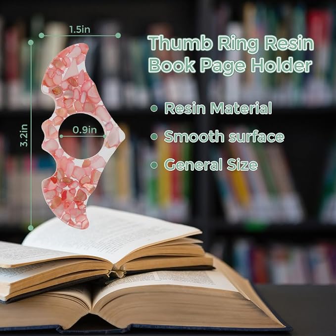 2PCS Book Page Holder,Dried Flower Resin Page Holders for Reading,Thumb Book Page Holder,Gifts for Book Lovers,Book Accessories Book Lover,Book Page Holders for Reading,Gifts for Readers (Bat Style B)