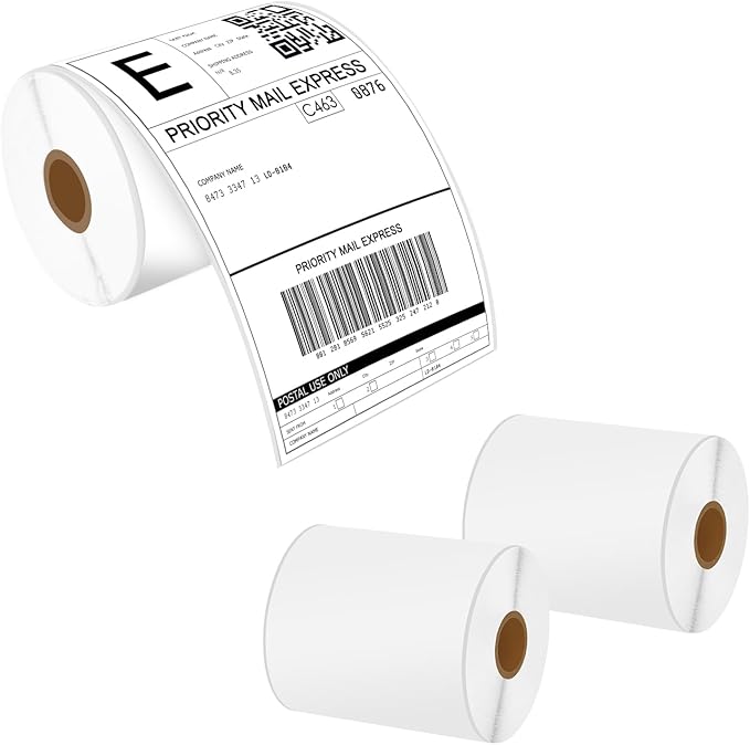 NineLeaf 3 Roll 4'' x 145' (102mm x 42.8m) Continuous Standard Address Paper Compatible for Brother RD-S01U2 Direct Thermal Labels for Zebra& Brother RJ-3050 RJ-3150 and Other Brand Label Printers