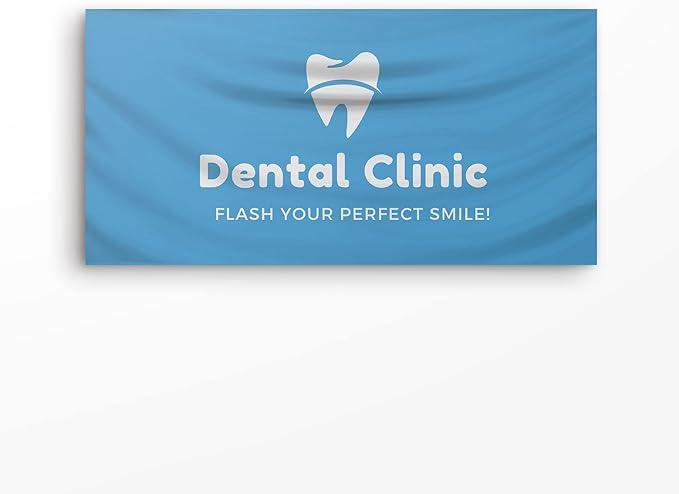 Dental Clinic Banner Large (5Feetx2.5Feet) By Dreamcontroller | Wall Outdoor Banner Signs With Pre-Punch Holes For Easy Rope Hanging For Business Office Events | Made In Usa | Fast Delivery | Hd Print