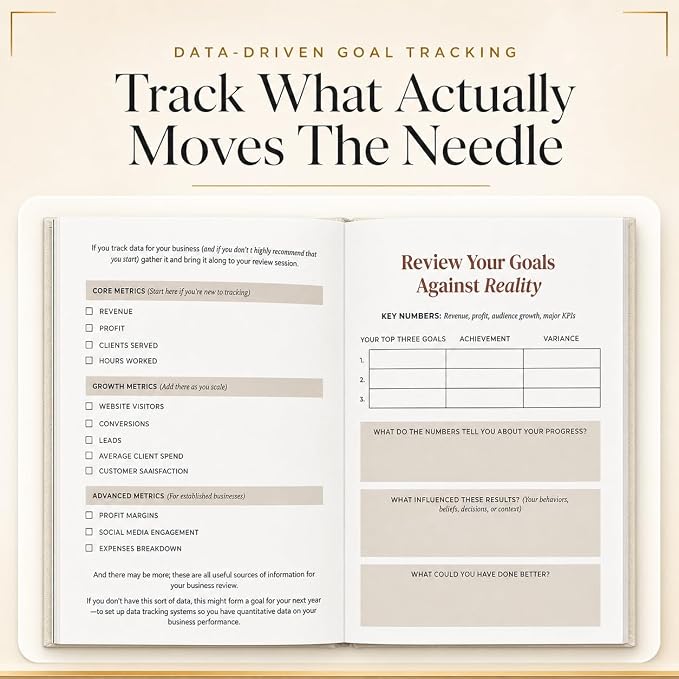 Goal Planner and Monthly Business Planner for Entrepreneurs, Coaches and Small Business Owners, Undated A5 Goal Setting Journal with Guided Prompts, Strategic by Design