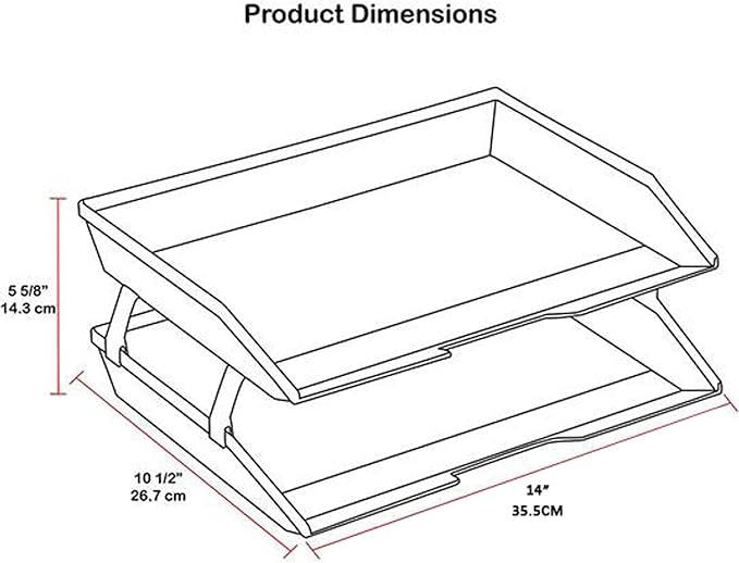 Acrimet Facility 2 Tier Letter Tray, Side Load, Letter Size/A4, Desktop File Organizer, Plastic (Clear Green Color)