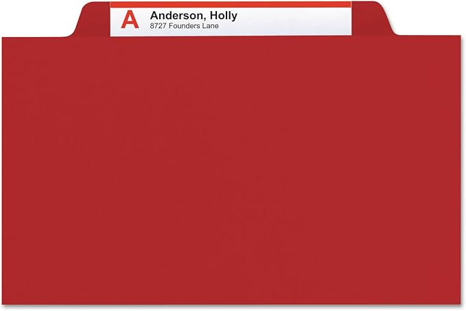 Smead Classification Folder with Prongs, 2 Dividers, 2" Fasteners, Letter Size, for Documents Organization, Durable File Organizer for Home, School or Office, Red (14003)
