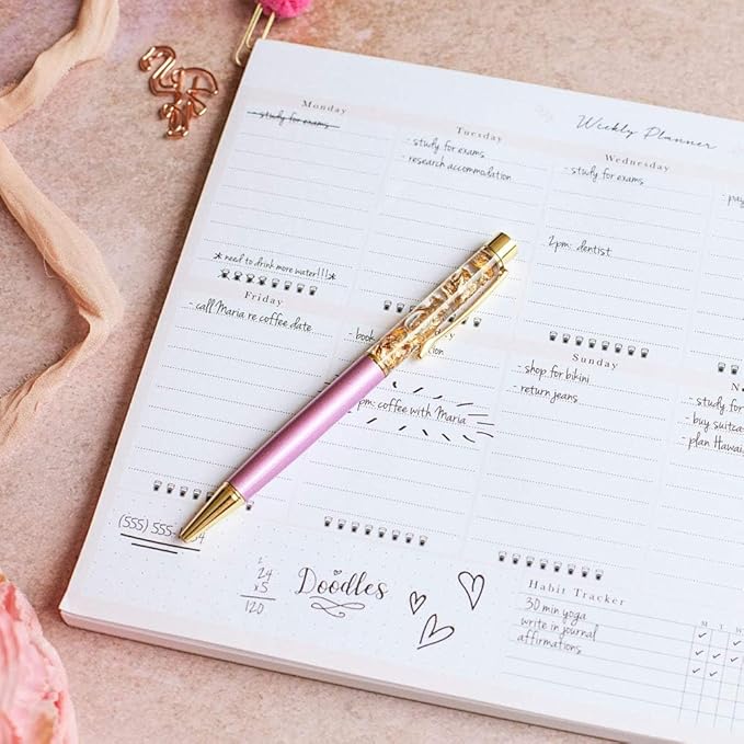Peachly Desktop Weekly Planner Notepad | 60 Undated Tear-Off Pages | Schedule Daily To-Do Lists | Increase Your Productivity In Less Than 5 Minutes A Week | Achieve Your Goals | Peach and Mint Fern
