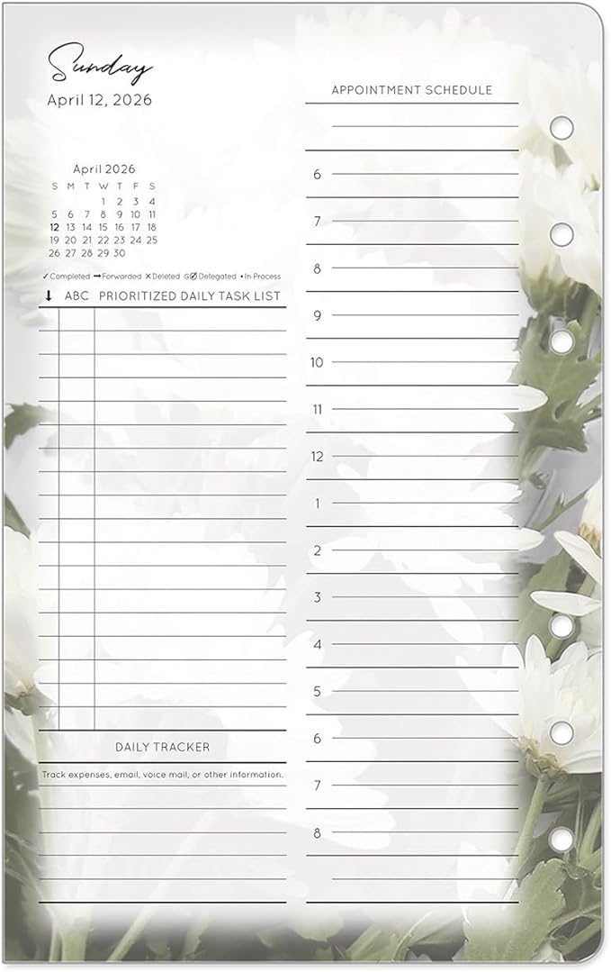 FranklinCovey - Blooms Planner Refill | Two Page Per Day - Ring-Bound (Compact, Apr 2026 - Mar 2027)