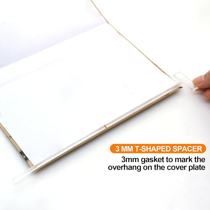 KIBEH 4 Pack Book Cover Guide, Transparent Acrylic Book Binding Kits, Bookbinding Cover Tool for Album, Journal, Planner, Making Book Covers