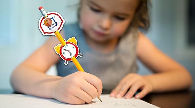 Aunthvra 24 Pcs Back to School Pencil Topper Charms Decoration Study Education Pen Charms Preschool Paper Signs Topper Teacher Appreciation Pen Pencil Accessories for Classroom Students Gifts Awards