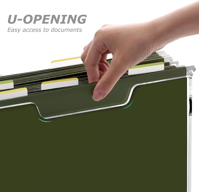 DINGHUO Acrylic Hanging File Organizer Box, Letter Size File Folder Organizer with Handles, Clear Portable File Holder for Desk Home Office School - 1 Pack