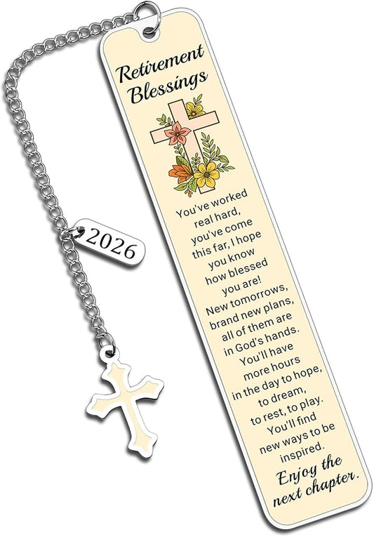 Christian Retirement Gifts for Women Men 2026 Happy Retired Gifts for Teacher Men Coworker Leaving Gift for Women Retired Going Away Farewell Gift for Coworkers Friends Retirement Blessing Bookmarks