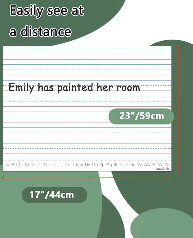 Large Magnetic Dry Erase Lined Paper, Handwriting Paper for Whiteboard, Reusable Lined Dry-Erase Sheets for Classroom, Strong Magnetic for Easy Use on Whiteboards & Metal Surfaces 17″×23″